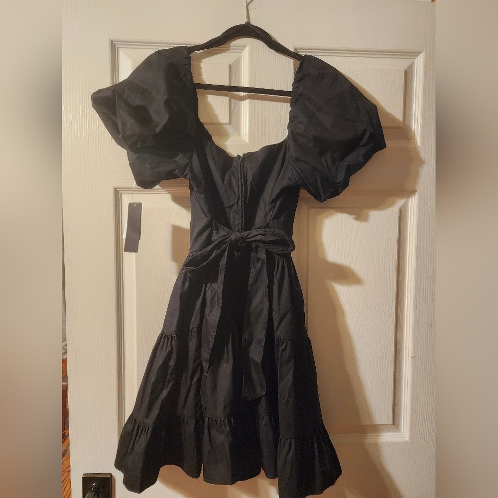 NWT City Triangles Elegant Black Puff Sleeve Dress Sz XL - Picture 5 of 11